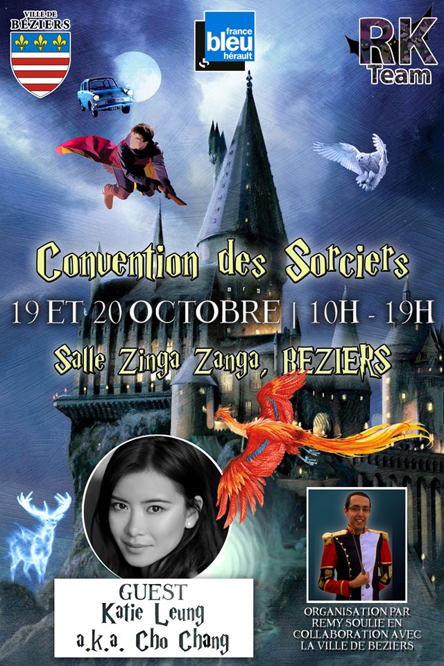 Affiche officielle de la convention des sorciers avec Katie Lung et Poudlard