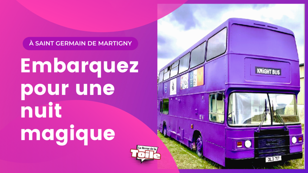 Photo du magicobus : un bus anglais violet