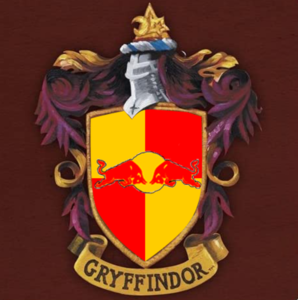 Blason de Griffondor réalisé avec le logo de Redbull