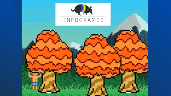 parodie d'une jackette d'infogrames avec son mythique logo : un tatou avec un arc-en-ciel