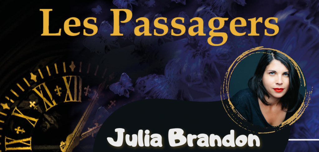 Photomontage de Julian Brandon et son livre les passagers