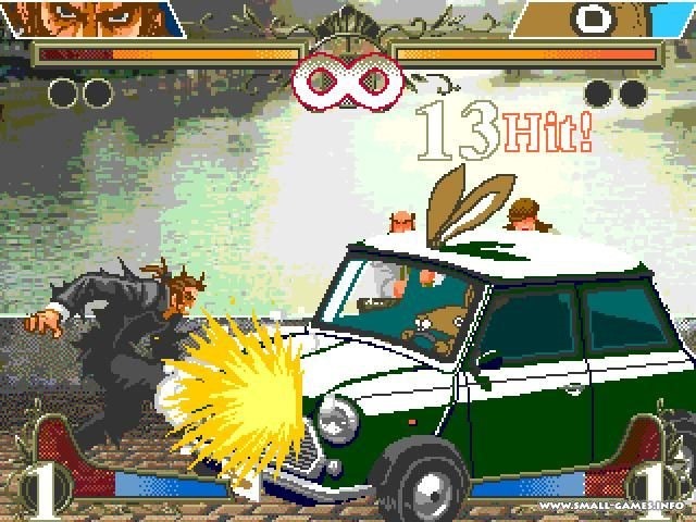 Capture d'écran qui montre Ponpon au volant d'une voiture moderne et Javert qui donne des coups de pieds dans la voiture.