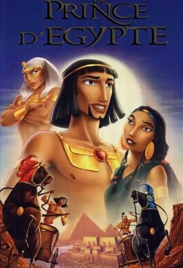 Affiche française du film d’animation Le Prince d’Égypte (The Prince of Egypt), réalisé par Brenda Chapman, Steve Hickner et Simon Wells en 1998, adaptation animée du récit biblique de Moïse.