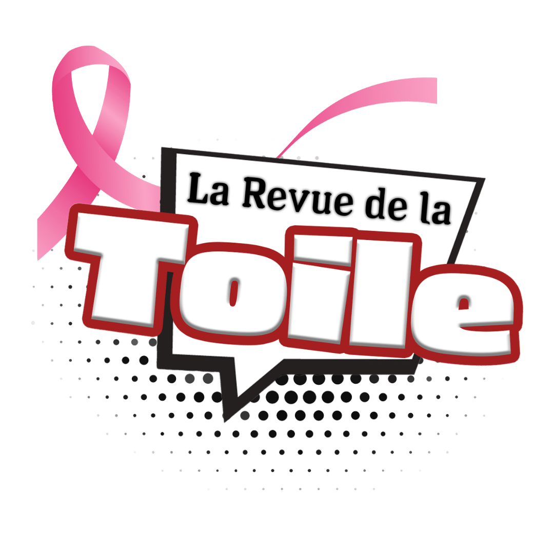 Logo du site revue de la toile avec un ruban rose