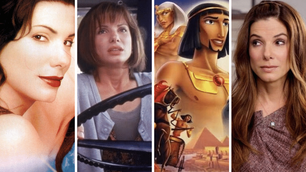 Photomontage de films dans lesquels joue l'actrice Sandra Bullock, il faudra cliquer pour les découvrir